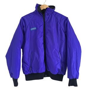 Vintage Columbia Womens Reversible Nylon Puffer Jacket Purple Black Size L Retro